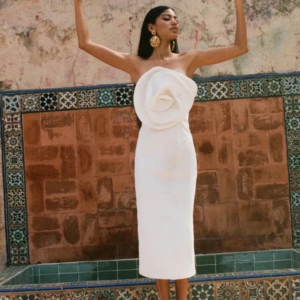 Mara Hoffman White Strapless Dress